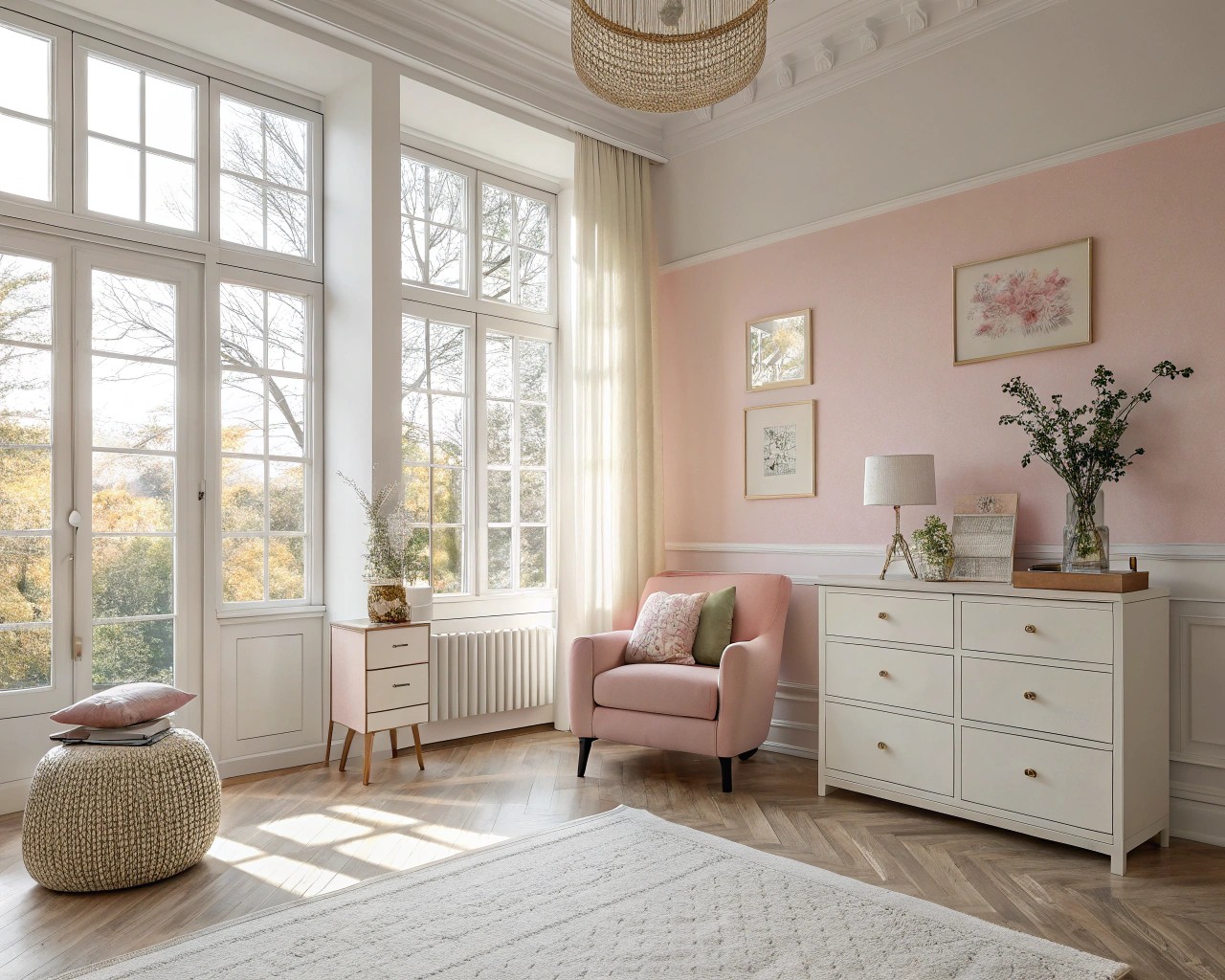 Light-expanding color strategies enhance the openness in dark, windowless rooms.