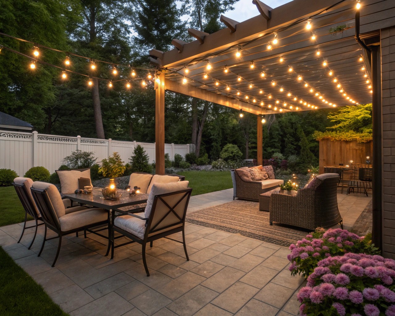 Strategically placed lighting elevates the ambiance and functionality of outdoor spaces