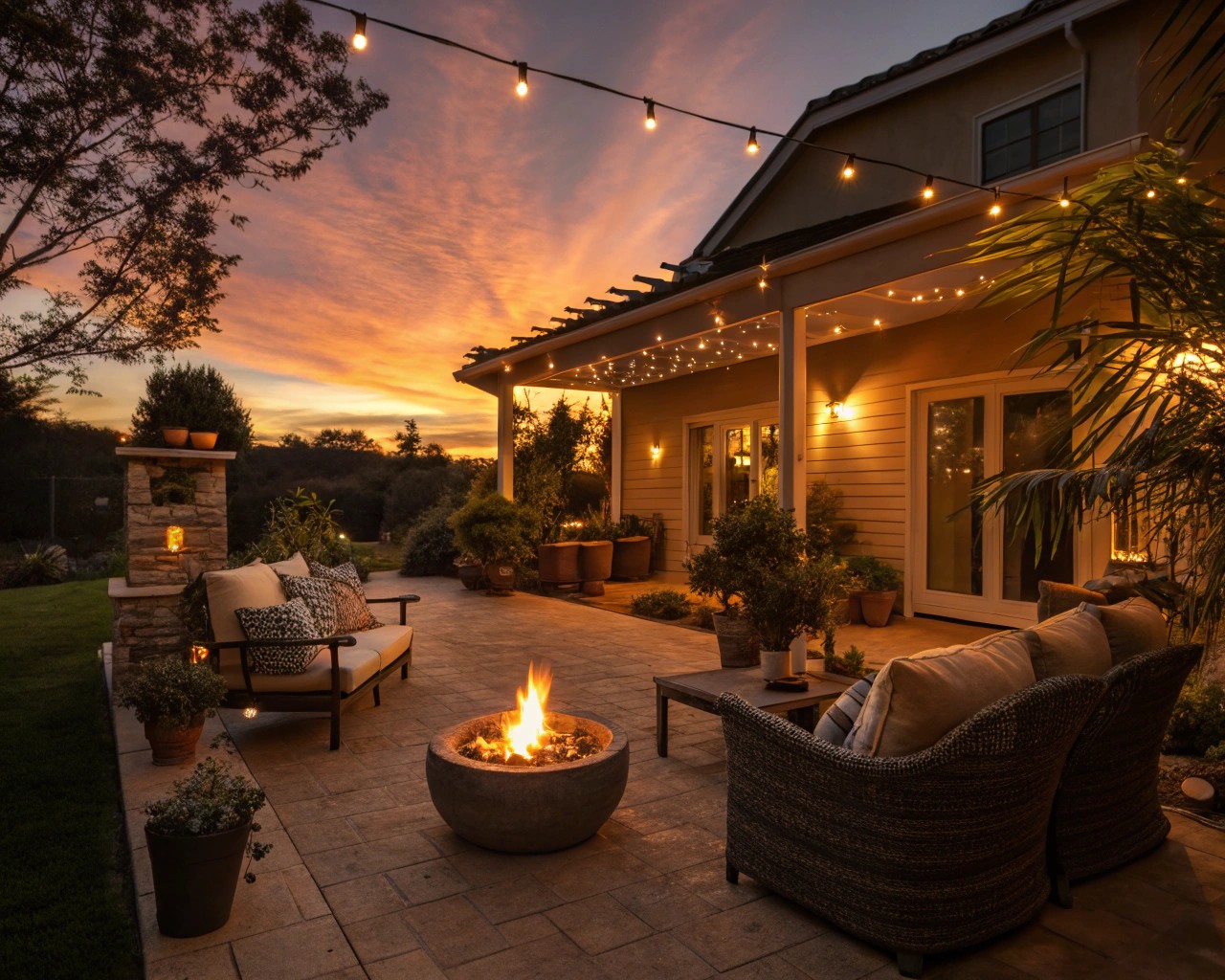 Thoughtful lighting design extends your outdoor space usage into the evening with magical ambiance.