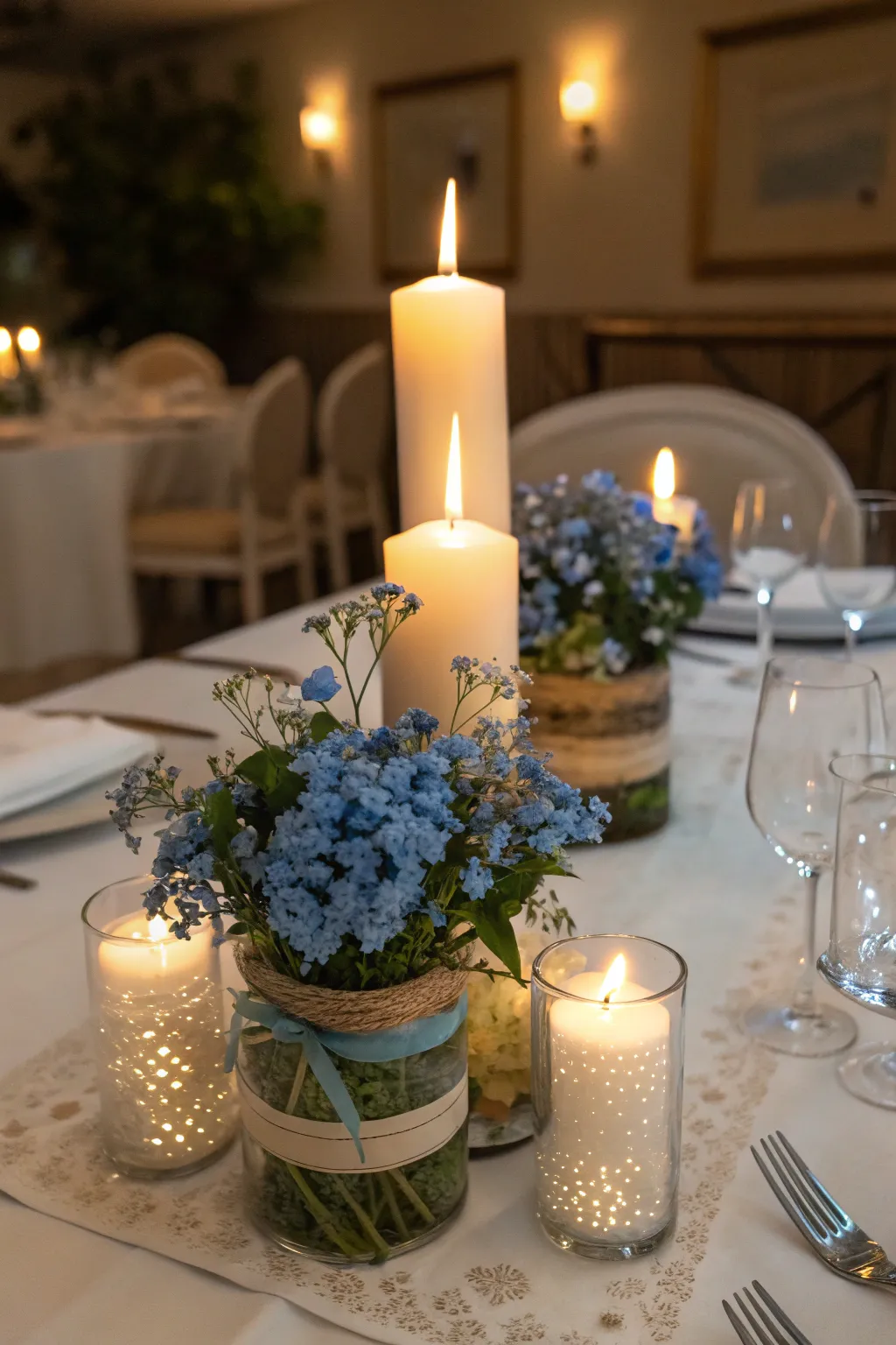 Romantic Wedding Inspiration with Light Blue Flowers