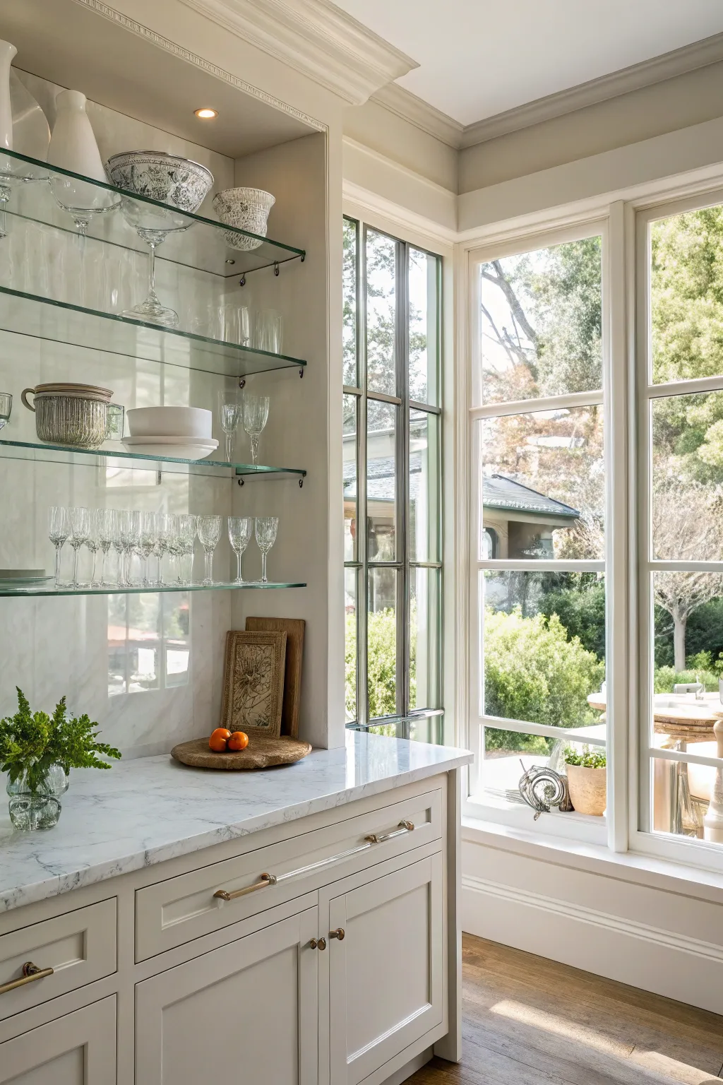 Decorating with Kitchen Window Shelves