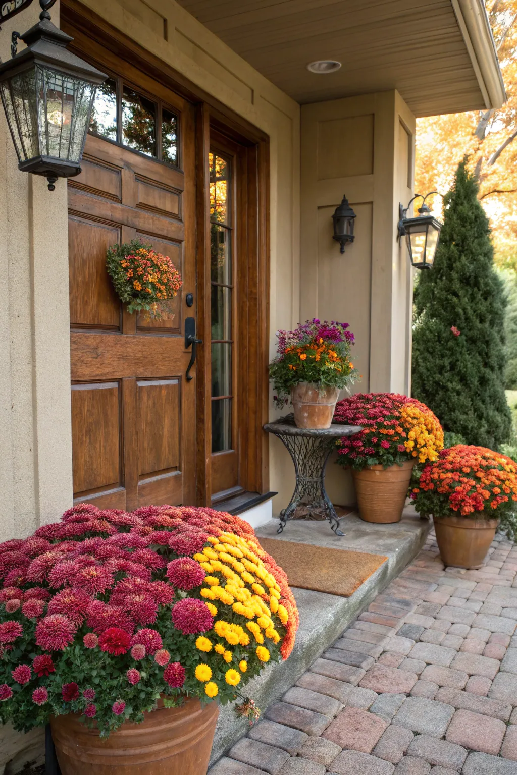 Bold Mum Displays for Autumn Planters